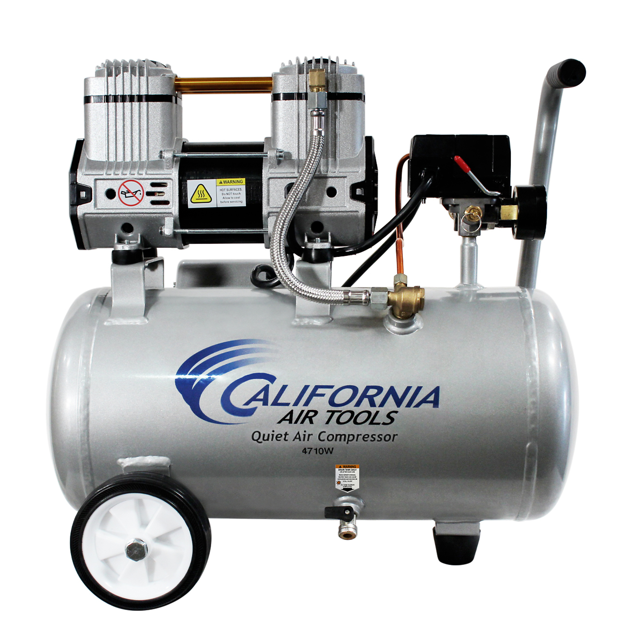 California Air Tools, CAT 4710W 4.7Gal 1Hp AirCompressor, Horsepower 1 HP, Air Tank Size 4.7 Gal, Volts 110 Model# CAT-4710W